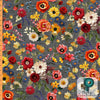 Précommande Avril - Fleurs brodée Fond gris moyen