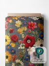 Précommande Avril - Fleurs brodée Fond gris moyen