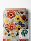 Précommande Avril - Fleurs brodée Fond gris pâle