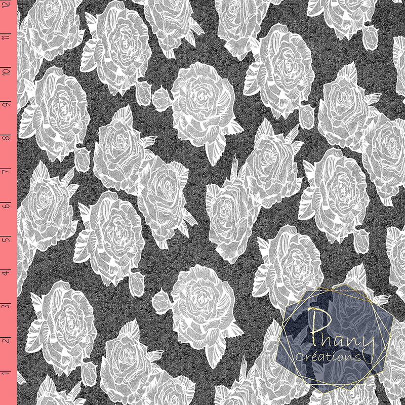 White Floral Woolen