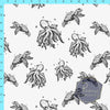 Old octopus white background