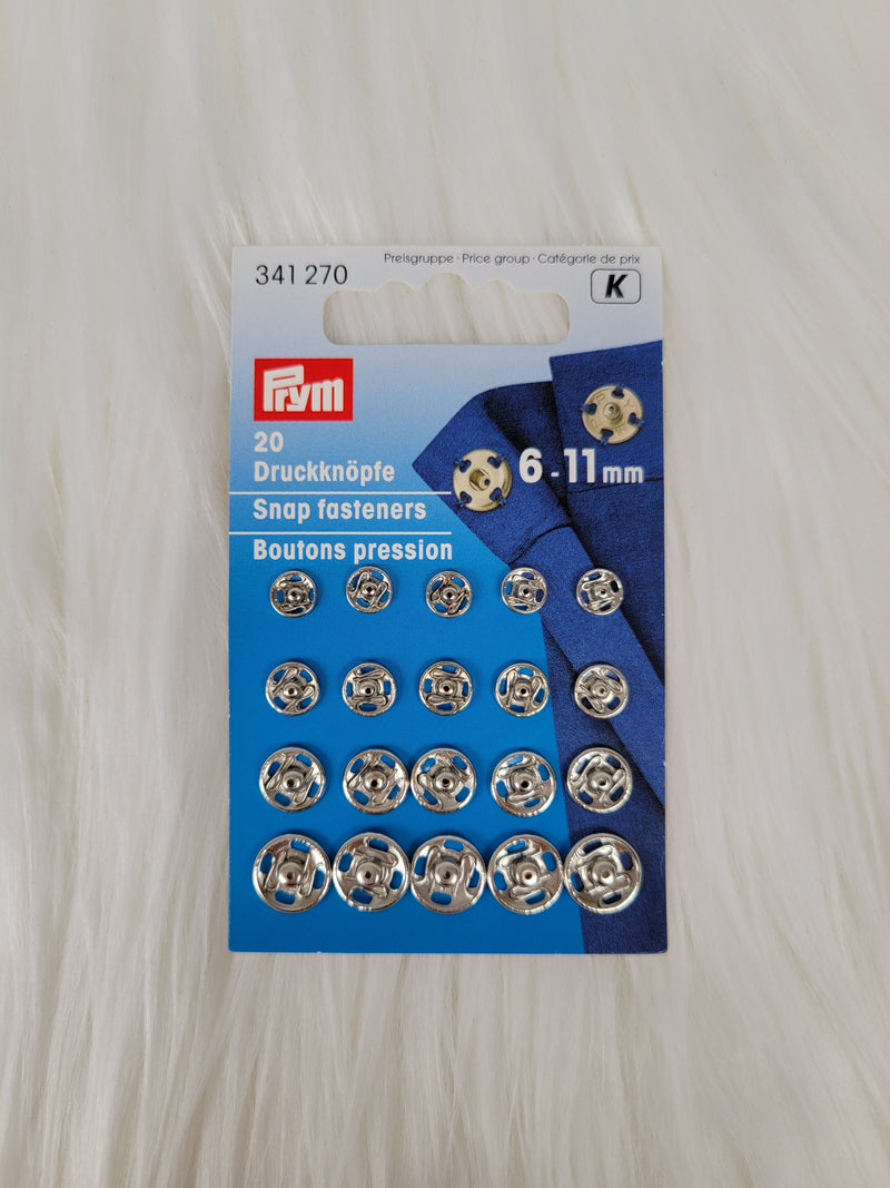 Assorted set of metal snaps - Silver