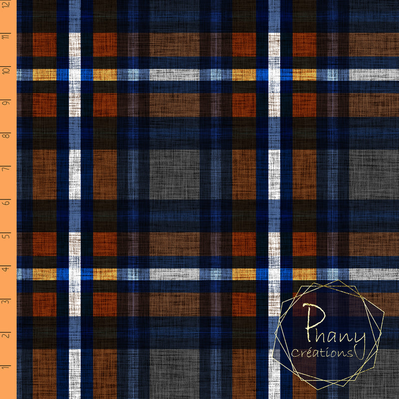 Plaid bleu/orange